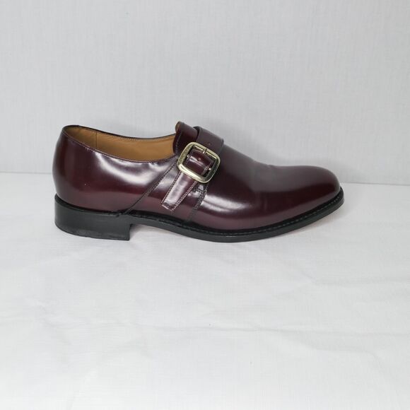 Herring Shoes UK Sz 7F US 8 Cardiff II Cherry Red Glossy Men\'s Strap Gold Buckle main image 9